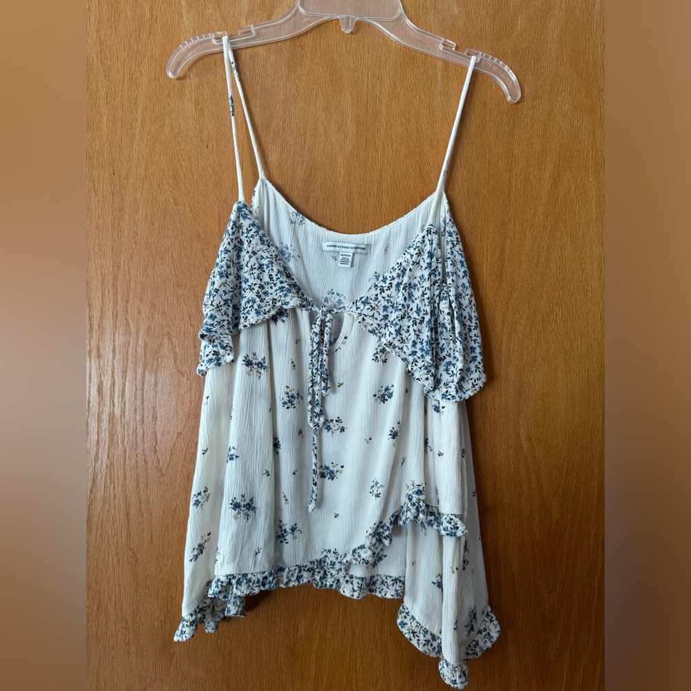American Eagle Outfitters Floral Camisole in Cream and Blue